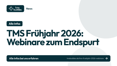 Kostenlose TMS Webinare Frühjahr 2026 von TMSBuddies – Last-Minute-Tipps und Auswertung
