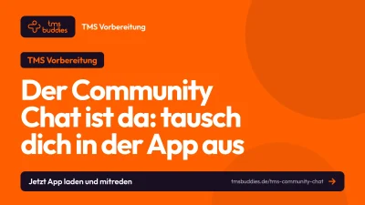 TMS Community Chat in der tmsbuddies App: Austausch mit anderen Kandidat:innen in fünf Kanälen
